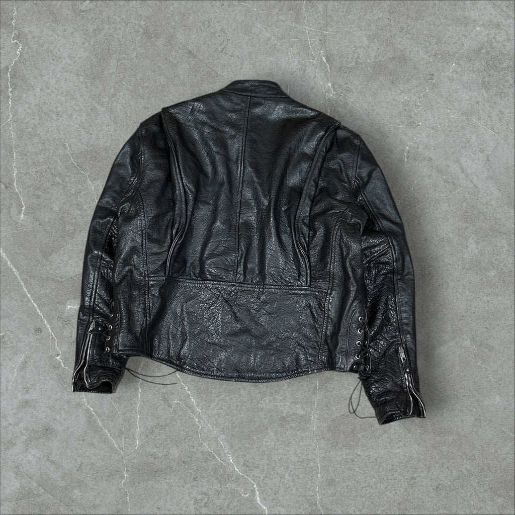 Vintage Black Leather Biker Jacket
