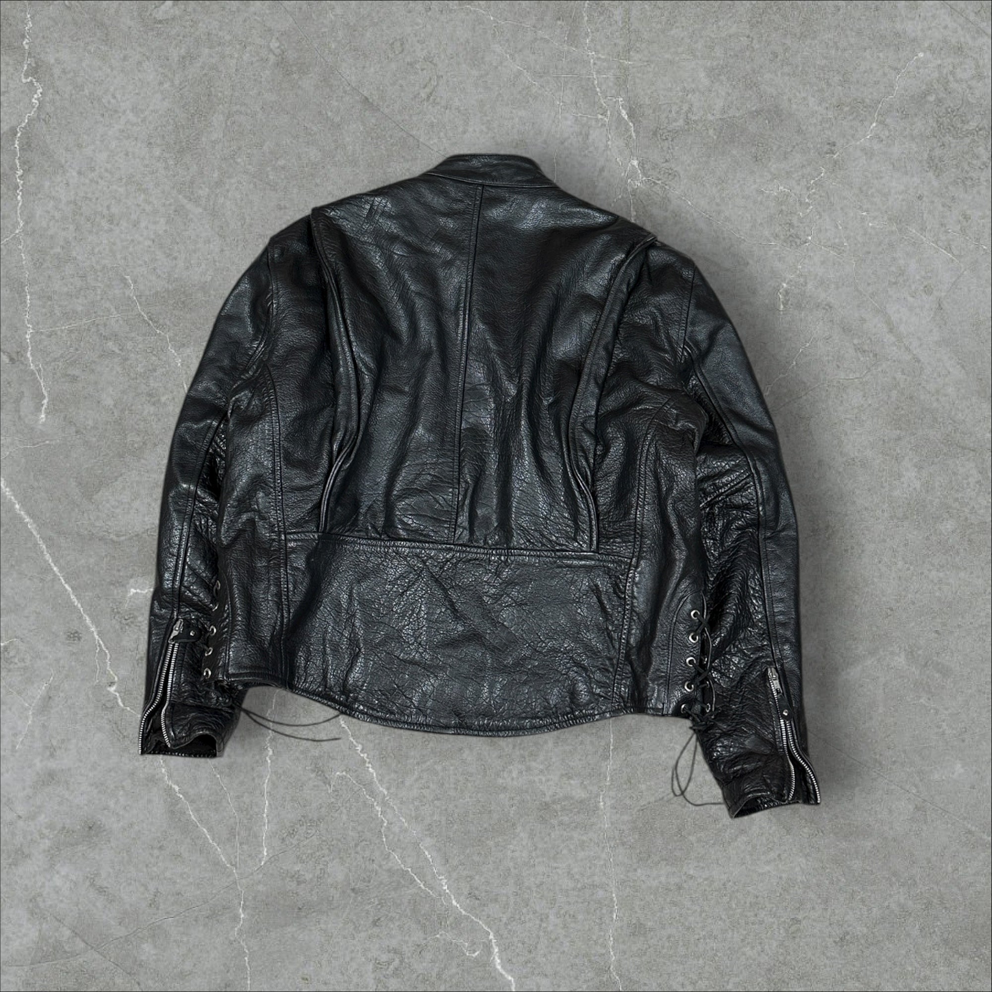 Vintage Black Leather Biker Jacket