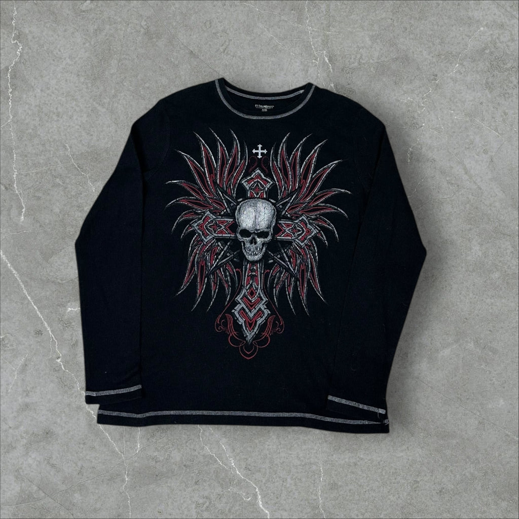 Vintage Y2K Affliction Syyle Thermal Shirt